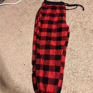 American Eagle Outfitters Red and Black Plaid Pants